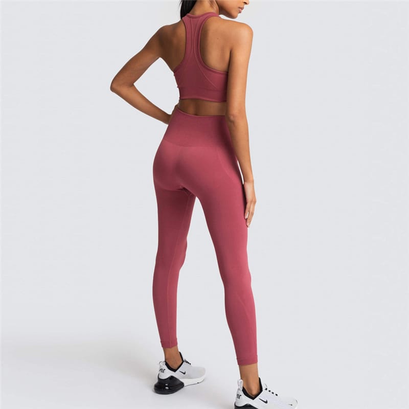 2 Piece Sports Bra and Leggings - (Cameo)