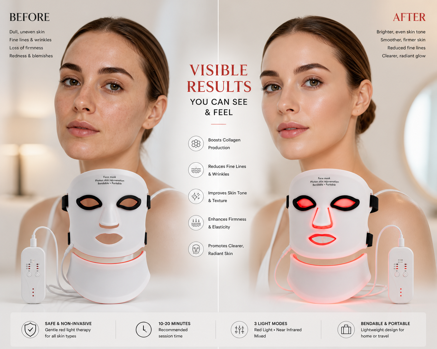 LED Face Mask - Physion Red Light Therapy Mask