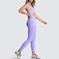 2 Piece Sports Bra and Leggings - (Light Blue)